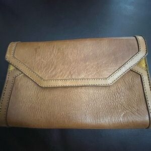 Chic Brown Leather Clutch